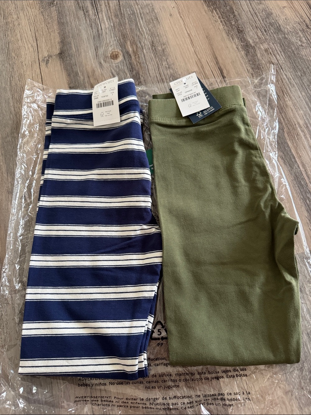 Crewcuts Navy & Olive Green Kids Leggings - 2-Pack size 7